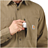 Robust flex® afslappet pasform kanvas fleeceforet skjortejac med trykknapper foran